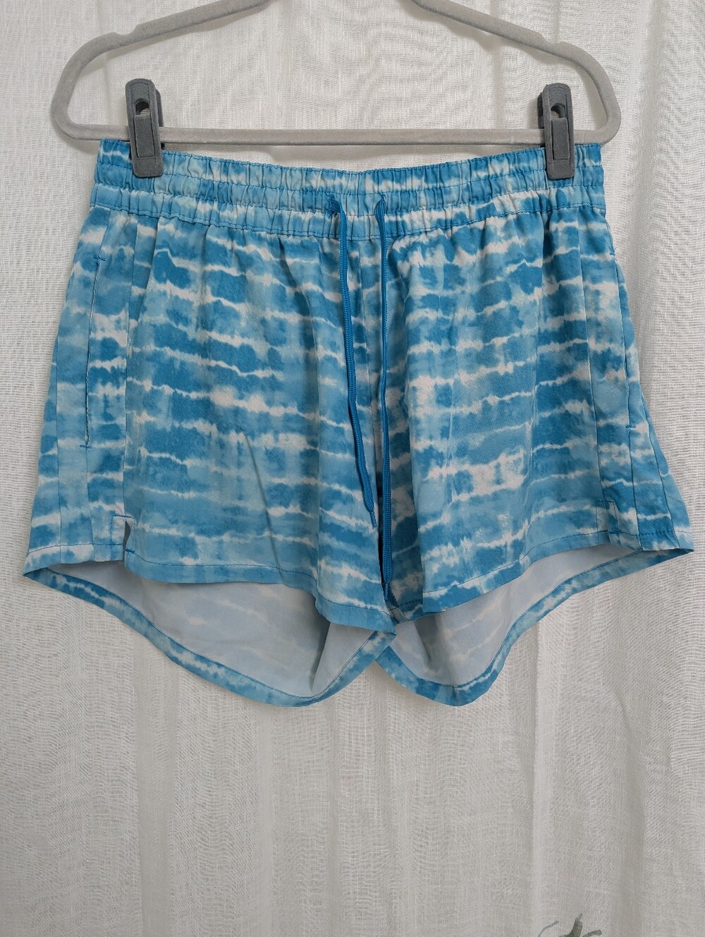 Kanu Surf Tie Dye Swim Cover Up Shorts Womens Size 14 Blue White Beach Shorts